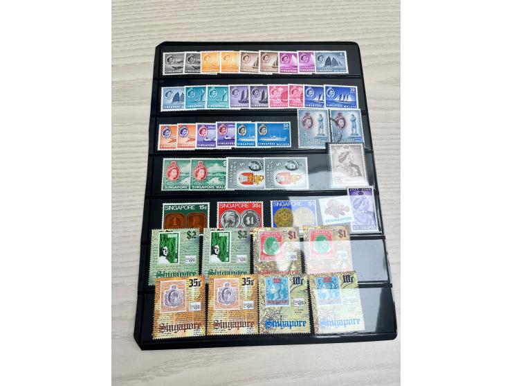 plus a few MS. Better including KGVI Silver Wedding set, Definitive 1c to $5 x 2 sets ($1 both used, other MH), Osaka Expo MS